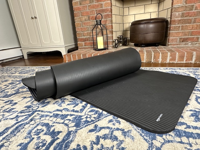 A thick foam mat to make performing exercises with achy knees more comfortable