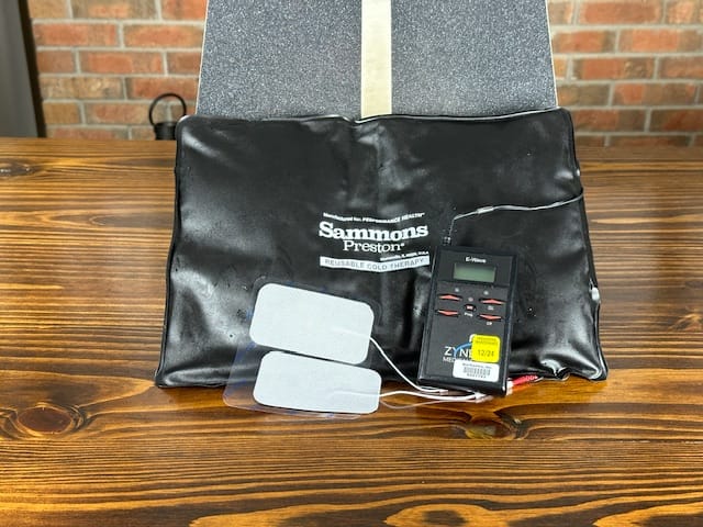 Ice pack and TENS unit used for pain relief and inflammation control with osteochondritis dissecans